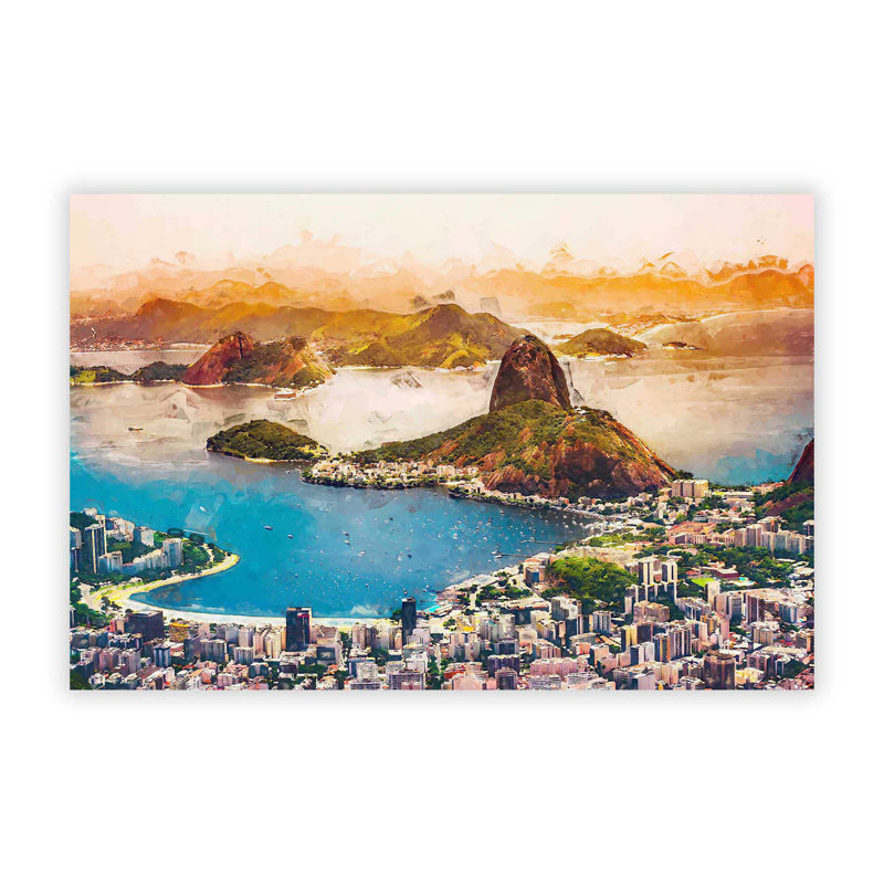 Skyline of Rio de Janeiro in Brazil - Frameless Print, 42 cm H x 59.4 cm W