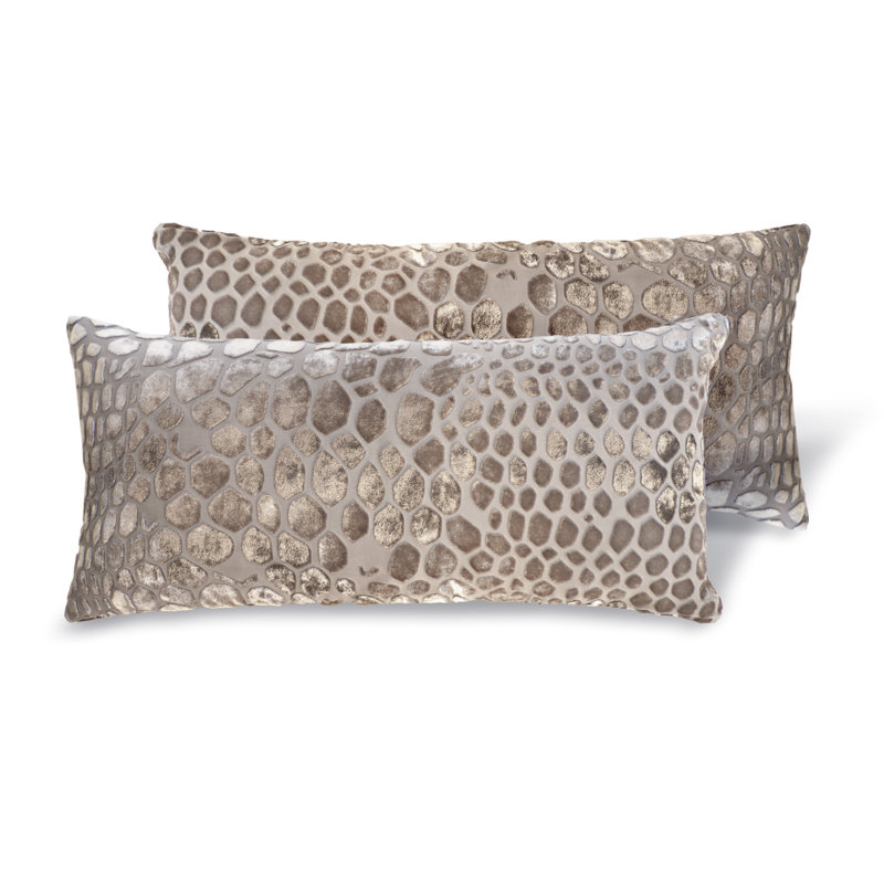 Snakeskin Rectangle Velvet Pillow Cover & Insert, Coyote