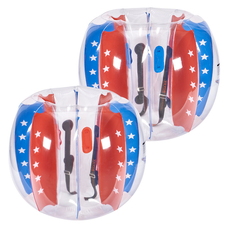 VEVOR Inflatable Bumper Balls 2-Pack 4FT/1.2M PVC Sumo Zorb Balls for Kid & Teen, 35.4" H x 46.3" W x 46.3" D