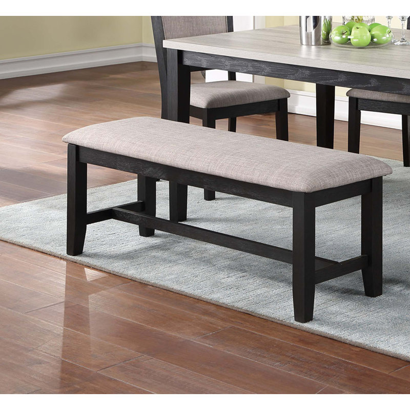 Table de salle à manger contemporaine 6 pièces avec chaises d'appoint et banc rembourrés et rembourrés rembourrés