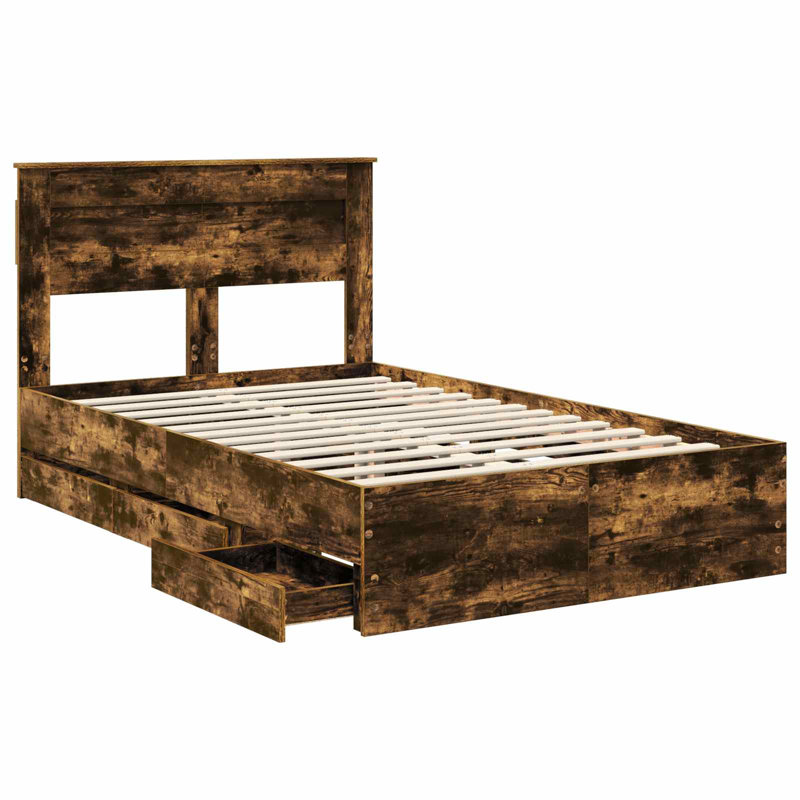 Bed Frame, Small Double (4'), Smoked Oak