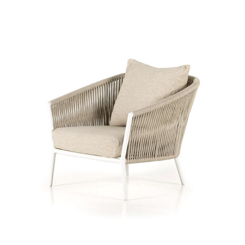 Chaise de patio avec coussins Toula, Coussin gris anthracite Venao / structure bronze, Oléfine