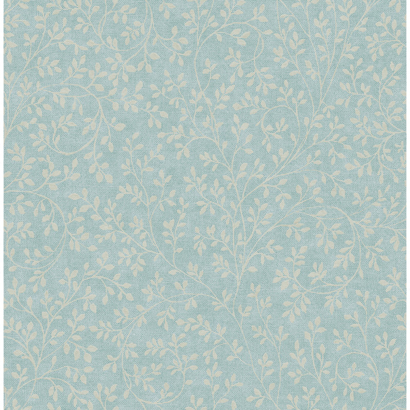 Rouleau de papier peint l 32,81 pi x l 20,5 po escalade vines Moshier, Bleu / Blanc cassé