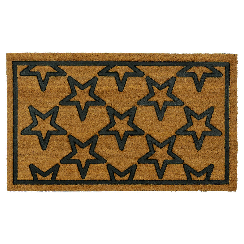 Fußmatte Cocogum - Natürliche Kokosmatte mit Gummidekor Stern 45 x 75 cm