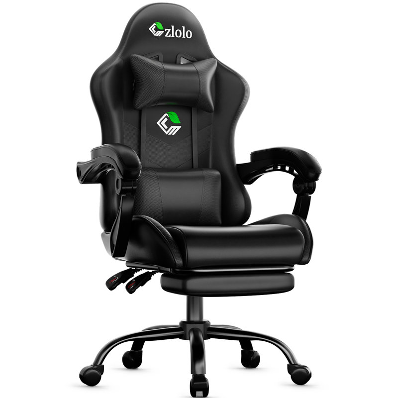 Czlolo Gaming Chair, Ergonomic Office Desk Chair, With Footrest And Lumbar Support Massager, High Backrest Reclining Adjustable Game Chair