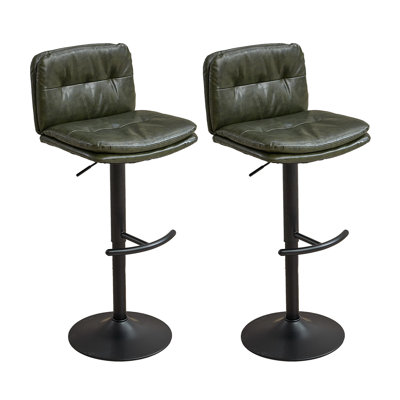 Tabouret de bar pivotant à hauteur réglable avec repose-pieds (ensemble de 2)