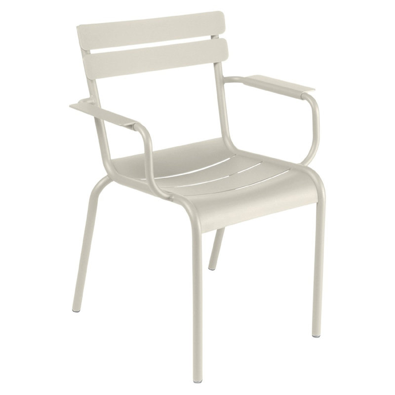 Fauteuil de patio empilable Luxembourg, Gris argile