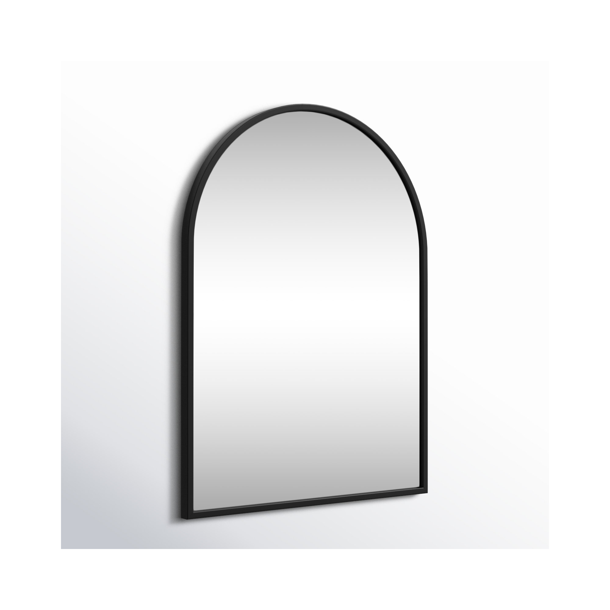 Sabine Metal Arch Wall Mirror, Black, 30" x 22"