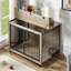Table d'appoint style cage pour chien avec bol rotatif