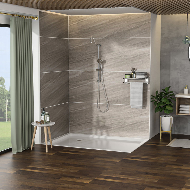 Douche - Douche au-dessus et au-dessus de 10 pouces, 5 modes de jet, fixation murale, mode pluie pour massage de la tête de salle de bain