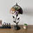 Haydee Tiffany Table Lamp Stained Glass Rose Flowers LED Bulb Iron Metal Leaves 10"W*10"D*20"H