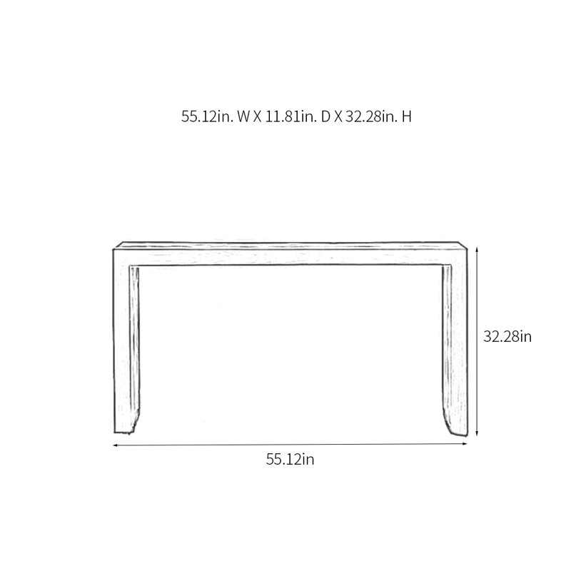 Console Modern Minimalist, H 32,28 po x l 55,12 po x P 11,81 po, Noir, noir, noir, noir