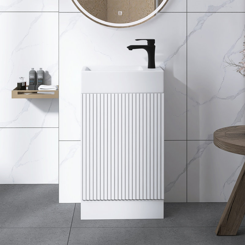 Meuble-lavabo sur pied 19 po avec lavabo, Blanc