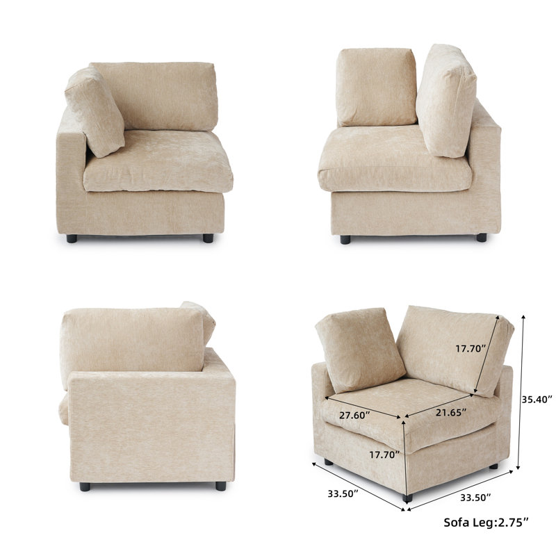 Fauteuil à housse recouverte de tissu, Kaki