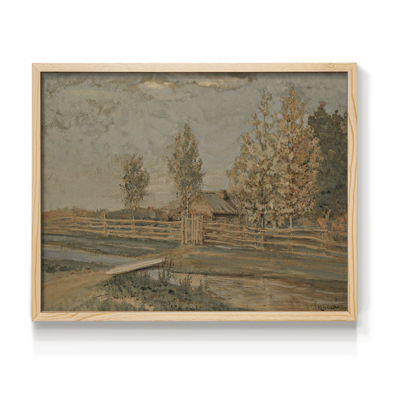 Paysages rétro-dxciii-reproduction encadrée, Naturel, H 11 po x l 14 po