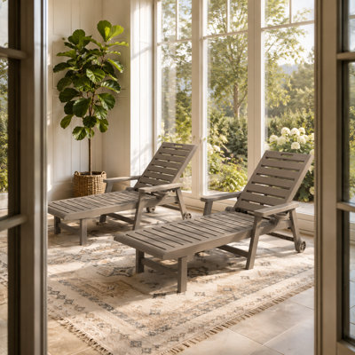 5-Position Reclining Chaise Lounge with Cup Holder
