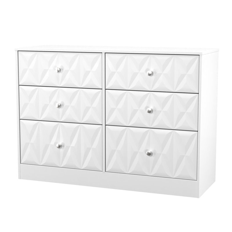 115 cm W Chest of 6 Drawers, White