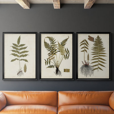 Fern Botanical III - Toile tendue avec châssis sur mesure - 3 pièces