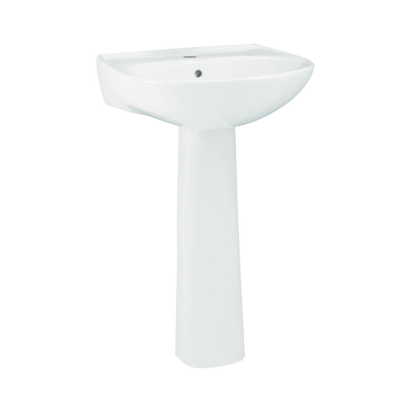 Sacramento 21.25" Ceramic Oval Pedestal Bathroom Sink, White