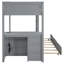 Lit superposé gris Twintwin avec bureau, lit gigogne simple et rangement - Optimisez votre chambre pour une expérience de vie confortable et efficace