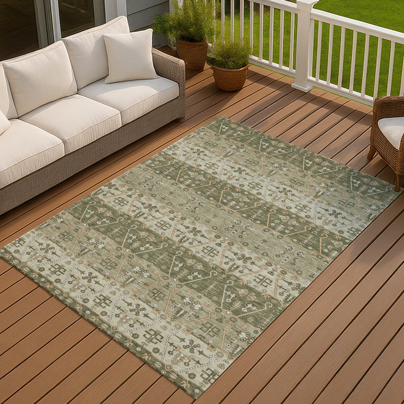 Tapis intérieur / extérieur lavable à la machine Chantille ACN2858 Global, Olive, 8 pi x 10 pi