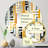 Yellow Striped Lines Pattern - Square Wall Mirror-101223838