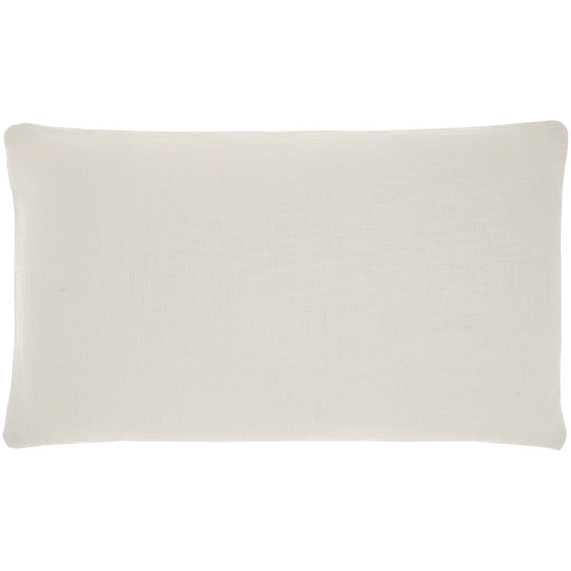 Ruzmira Rectangular Cotton Pillow Cover & Insert, White