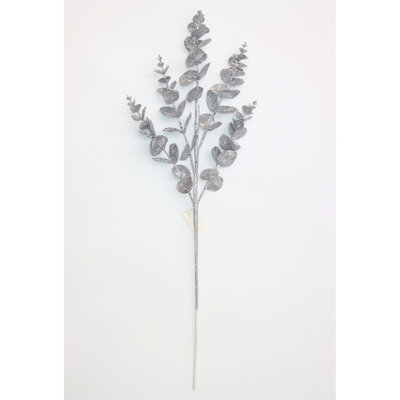 32in(s) Silver Glitter Eucalyptus Pick