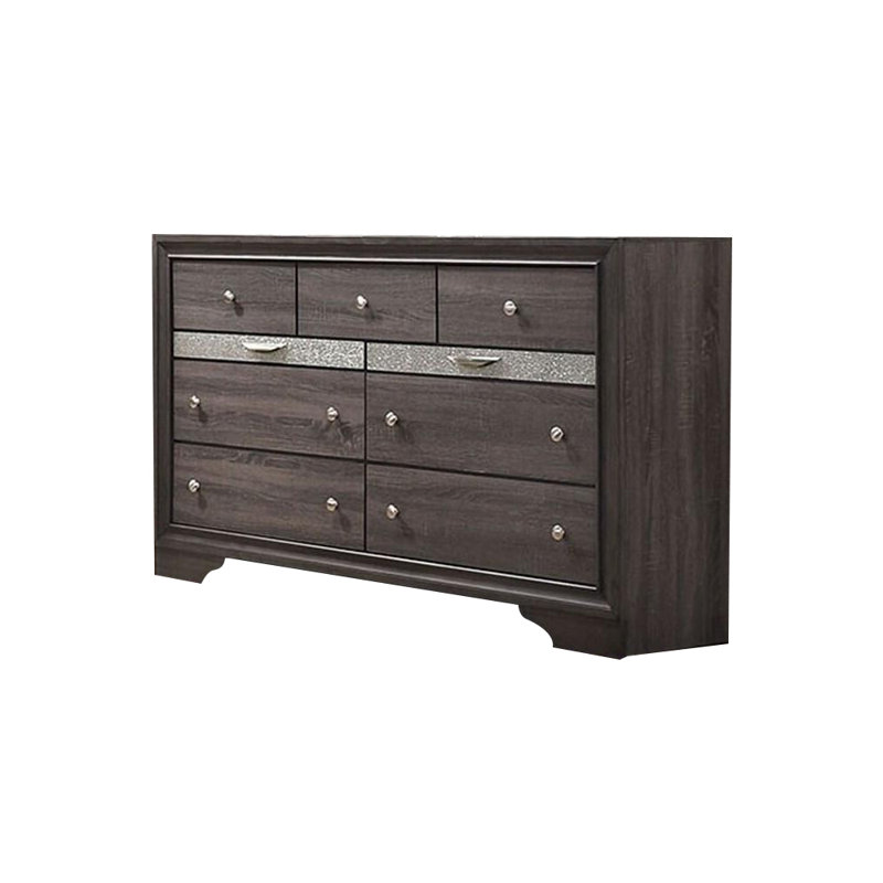 Commode 7 tiroirs l 63 po Chrissy, Brun