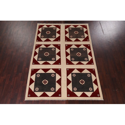Tapis tribal géométrique 7 x 9