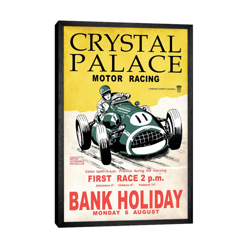 Crystal Palace Racing II by Mark Rogan - Print on Canvas, Black Framed, 152.4cm H x 101.6cm W x 3.81cm D