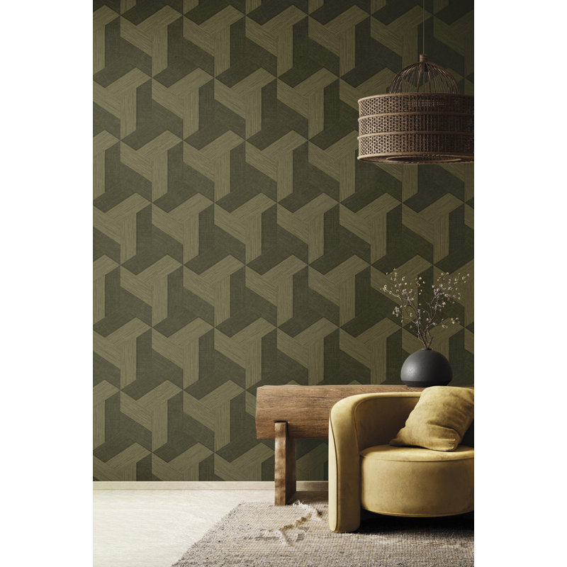 Galerie Synergy Geometric Wallpaper, Brown