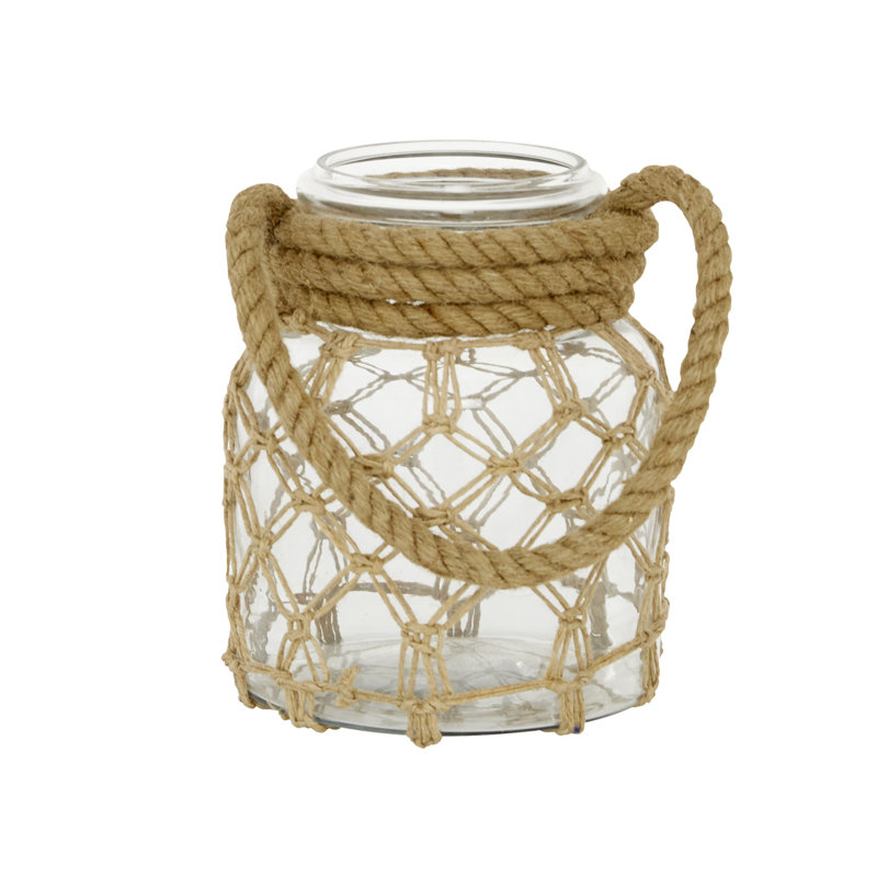 Lanterne côtière en verre brun, H 8,5 po x l 7,05 po x P 7,9 po