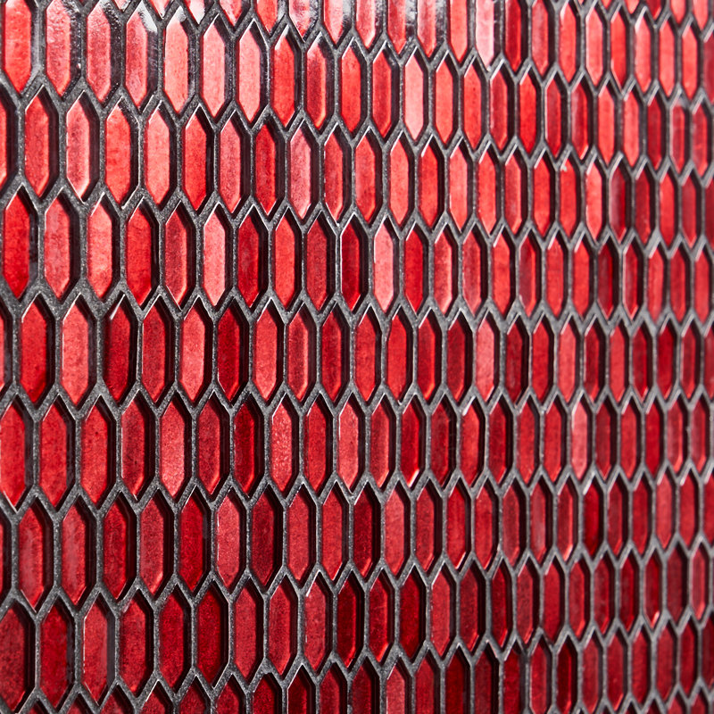 Carrelage mural mosaïque en verre poli 11,61 po x 11,73 po Glimmer, Rouge