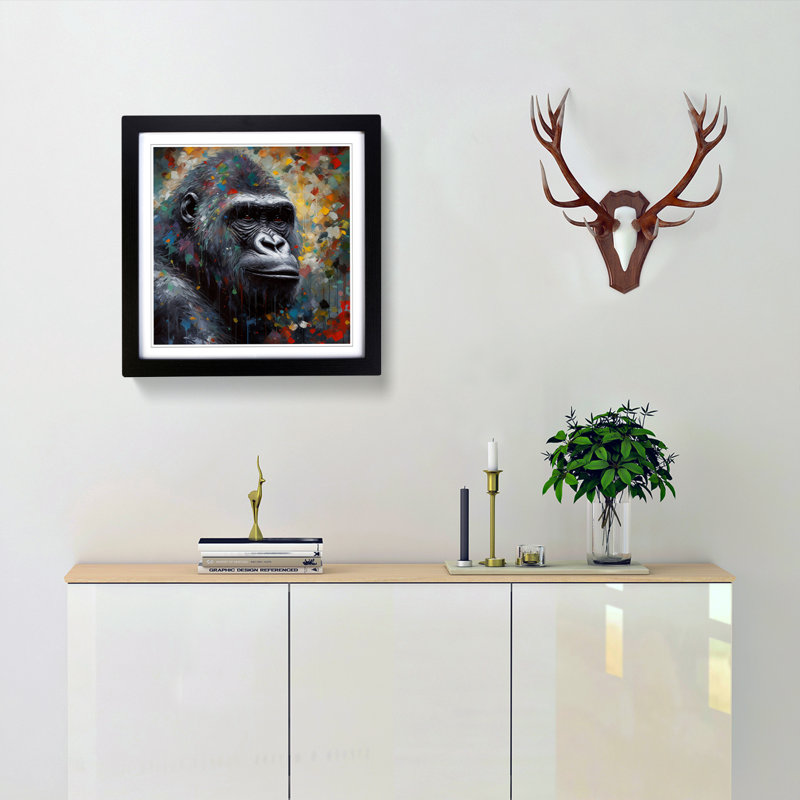 Gorilla Post-Impressionism - Framed Print, Black