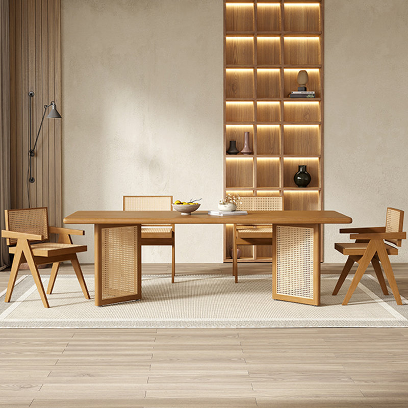 Brown Rectangular Solid Wood Butterfly Leaf Dining Table, 29.53"H x 70.87"L x 31.5"W