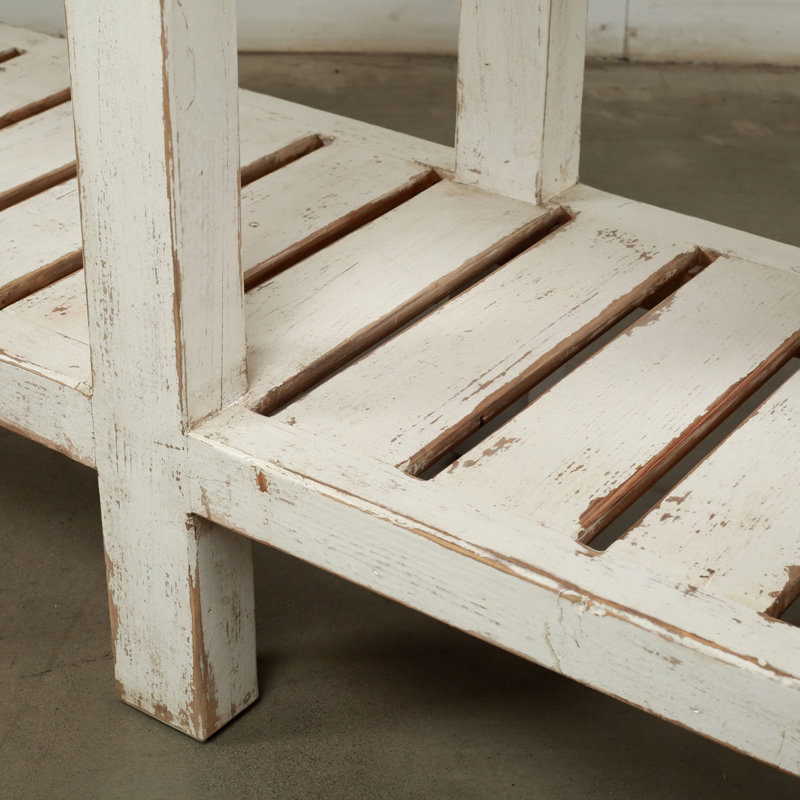 83'' W Solid Wood Console Table, White
