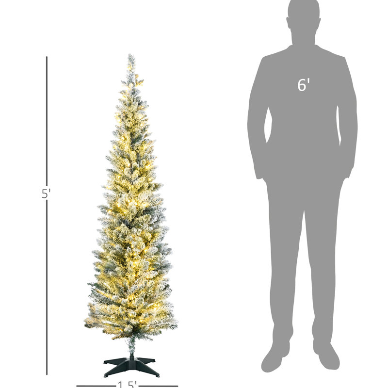 Arbre de Noël artificiel avec 110 lumières DEL blanc chaud, 294 pointes, arbre de prise de poids léger, choix portable