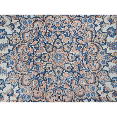 Tapis oriental 11 pi 6 po x 16 pi 6 po, blanc persan Mashad rétro, bon état, propre et doux, usure uniforme, 100% laine noué à la main, très grand, très grand tapis oriental