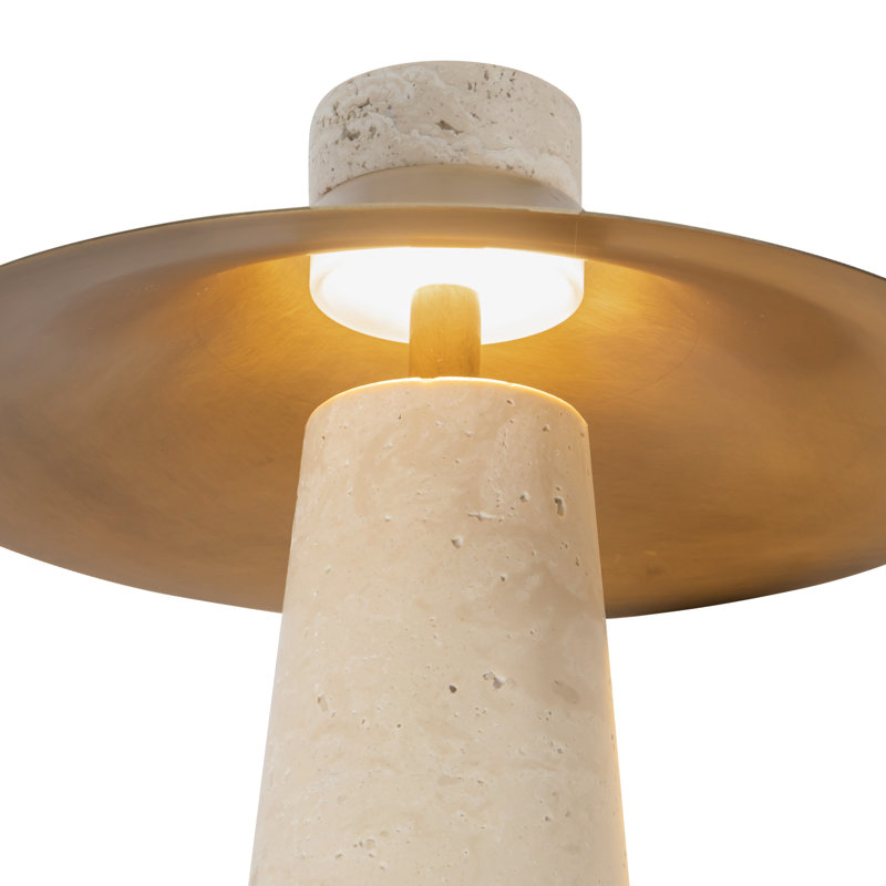Hagen 12-in Black dimmable LED Table Lamp, Vintage Brass