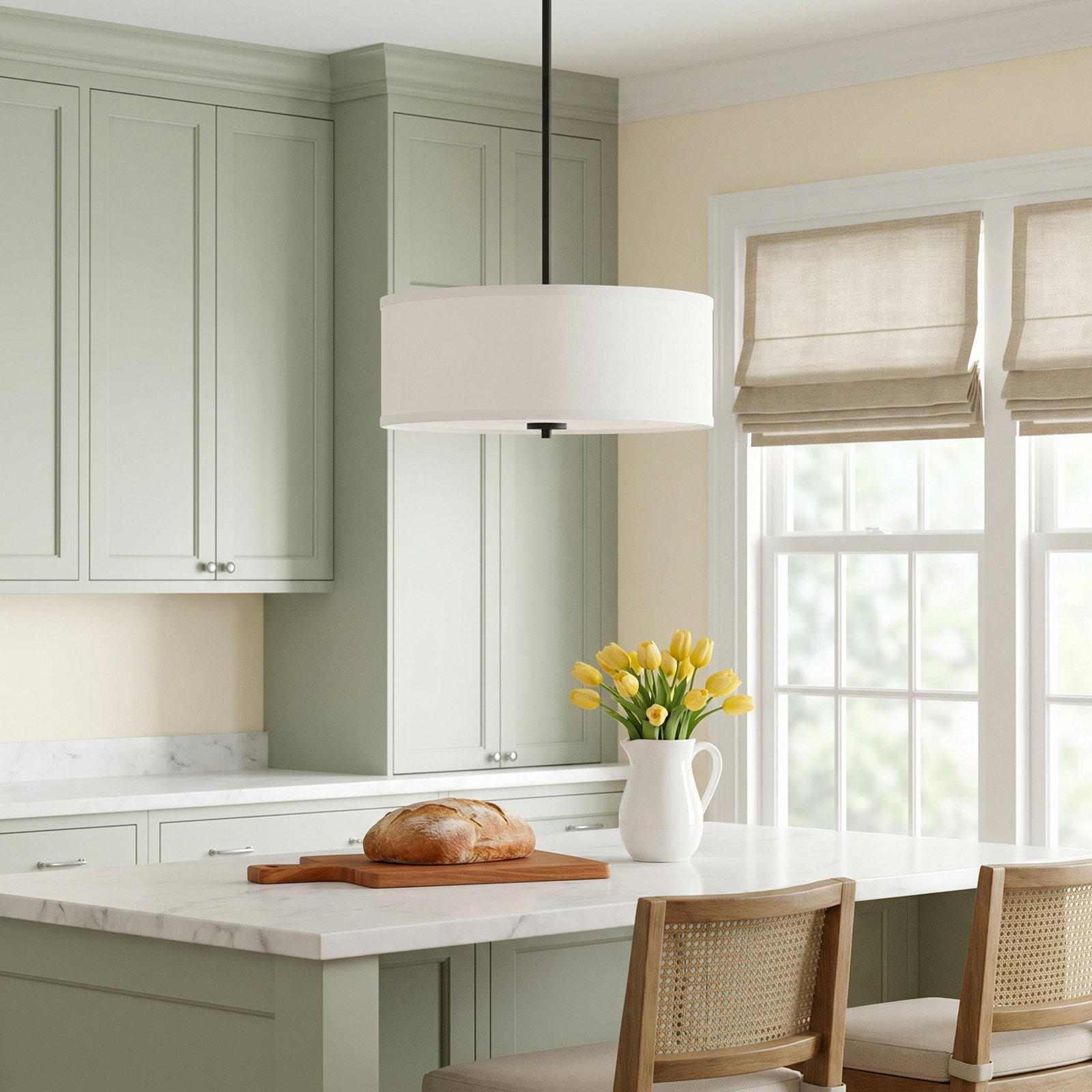 Reed 3 Light Dimmable Pendant, Matte Black