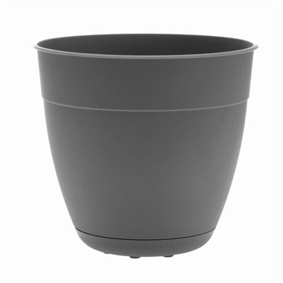 Dayton Traditional Recycled Plastic Indoor/Outdoor Planter with Attached Saucer