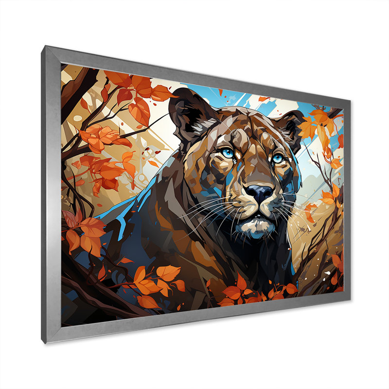 «Majestic Panther Roar I» sur toile, Cadre photo argenté, H 12 po x l 20 po x P 1 po