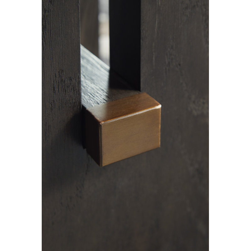 Contemporary Dark Brown Wood End Table with Marble Top