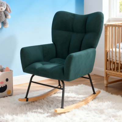 Nursery Rocking Chair, Rocking Chairs for Nursery, Baby Rocker Chair, Glider Rocker, Green