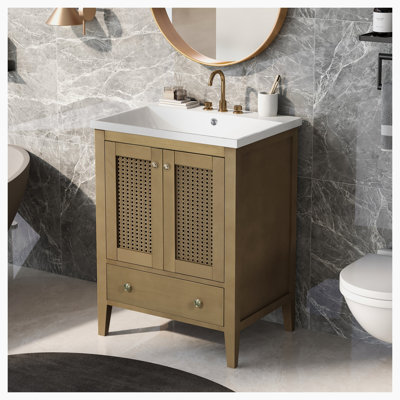 Ensemble de meuble-lavabo simple avec plateau 24 Aujah
