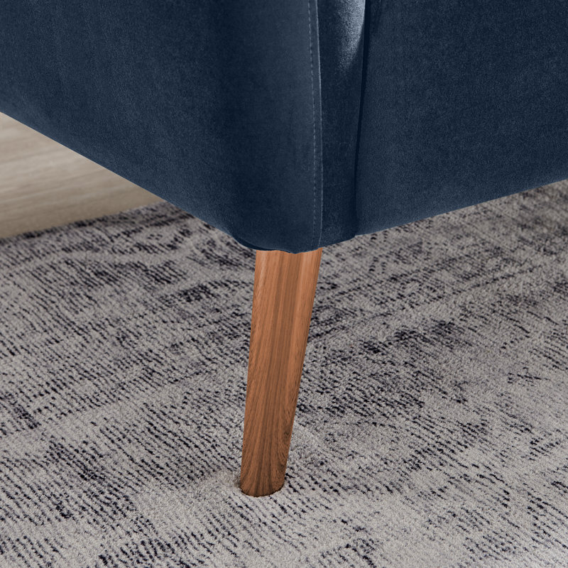 Tolly Seater Sofa Modern Deco Design - Soft Touch Luxury Velvet Retro Accent Chair In a Box, Blue Velvet, 3