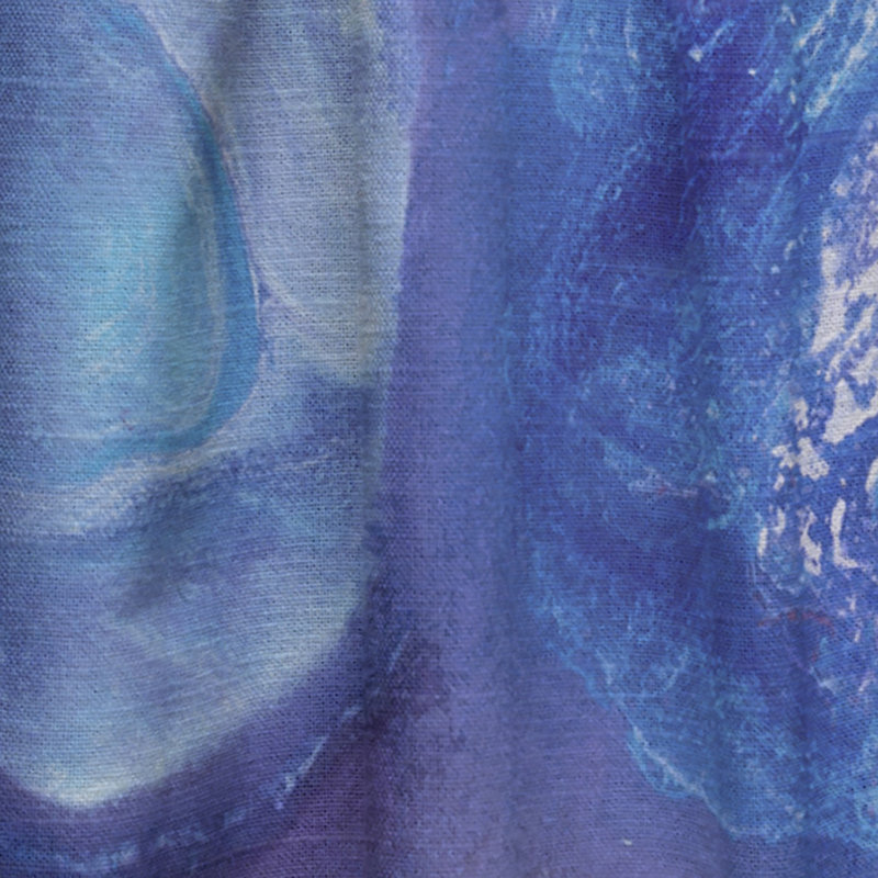 Encre translucide rouge et bleue translucide III - Rideau abstrait - Velours obscurcissant - 1 panneau, L 52 po x L 95 po