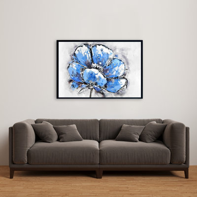 "Pétales bleus abstraits" sur toile