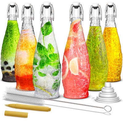  Ensemble de 6 bouteilles en verre 33 oz